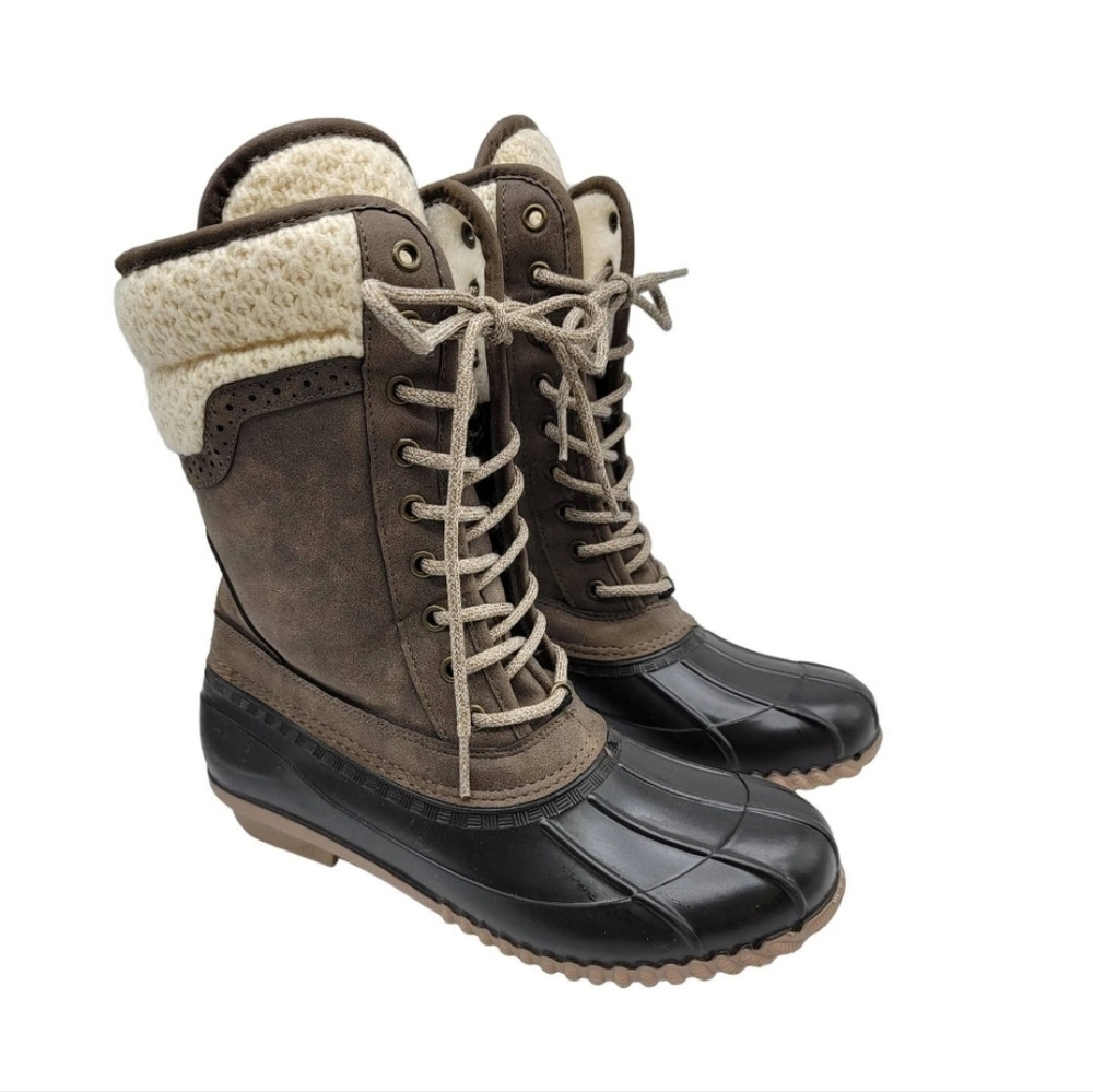 Sweater collar duck boots